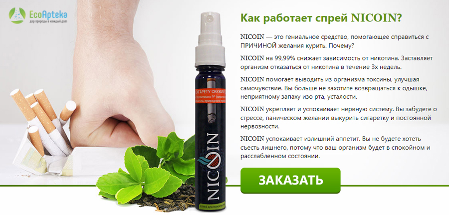 Nicoin спрей против курения